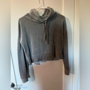 Crop top hoodie, xs, grey